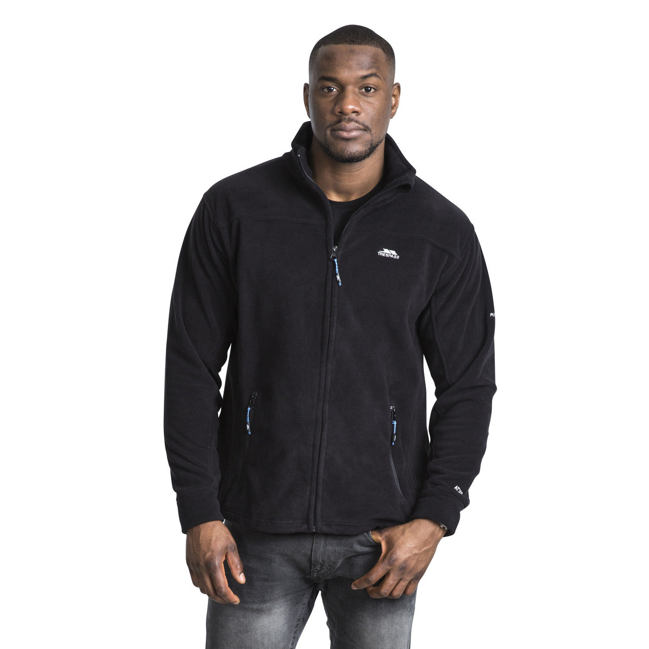 Mens plain outlet black fleece jacket