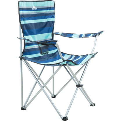 Branson Folding Camping Chair With Drinks Holder in Blue Stripe