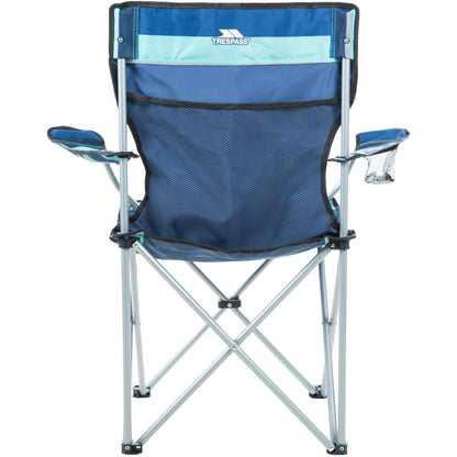 Branson Folding Camping Chair With Drinks Holder in Blue Stripe