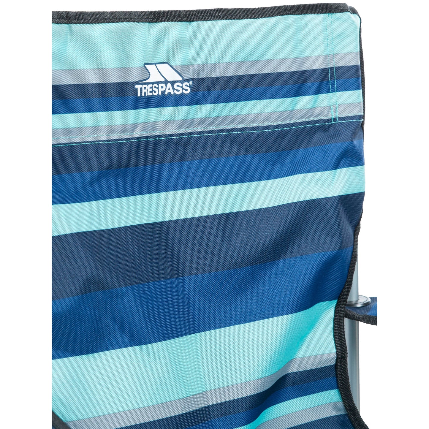 Branson Folding Camping Chair With Drinks Holder in Blue Stripe
