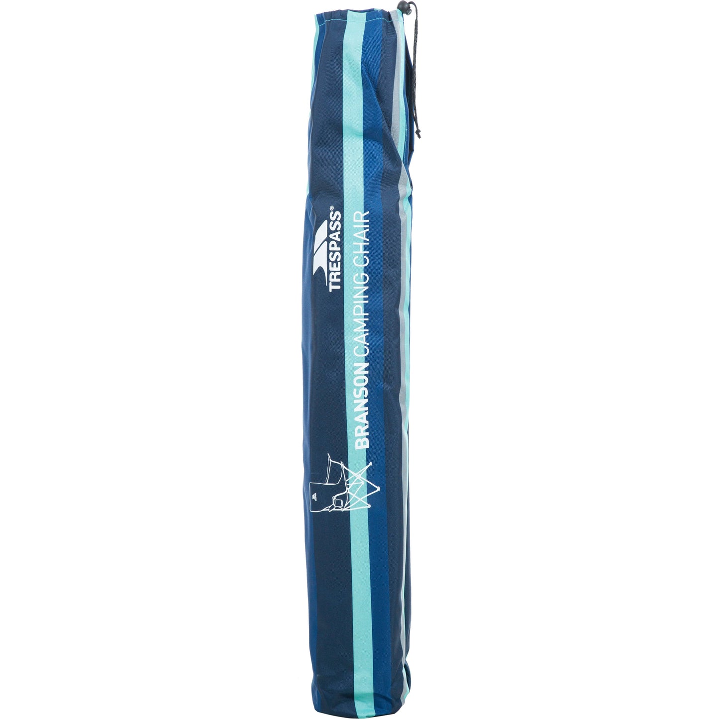 Branson Folding Camping Chair With Drinks Holder in Blue Stripe