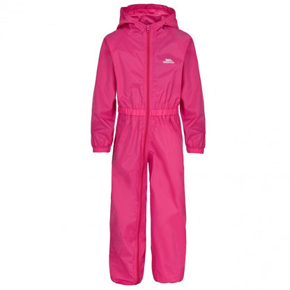 Button Waterproof Babies' & Childs' Unpadded Rain Suit in Pink