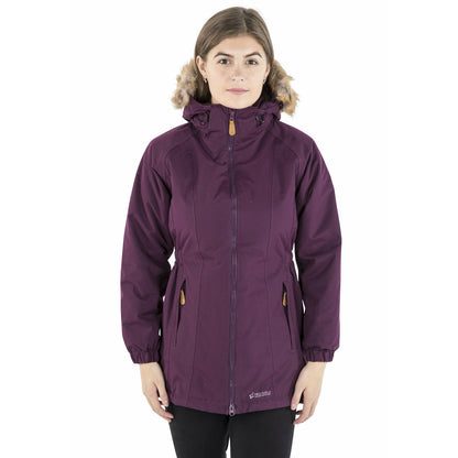 Celebrity Women's Waterproof Padded Longer Length Parka Jacket in Potent Purple