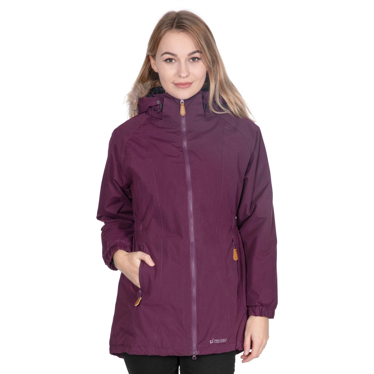 Celebrity Women's Waterproof Padded Longer Length Parka Jacket in Potent Purple