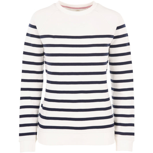 Chloe Women's Casual Sweatshirt in White Navy Stripe