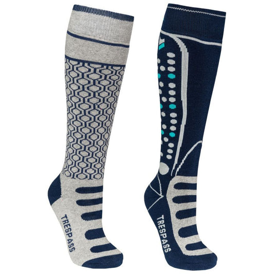 Concave - Kids Unisex Ski Socks (2 Pair Pack) - Grey Marl