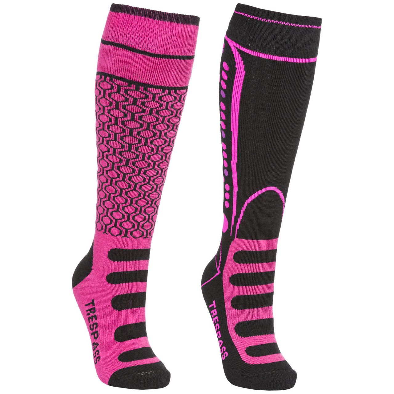 Concave - Kids Unisex Ski Socks (2 Pair Pack) - Pink