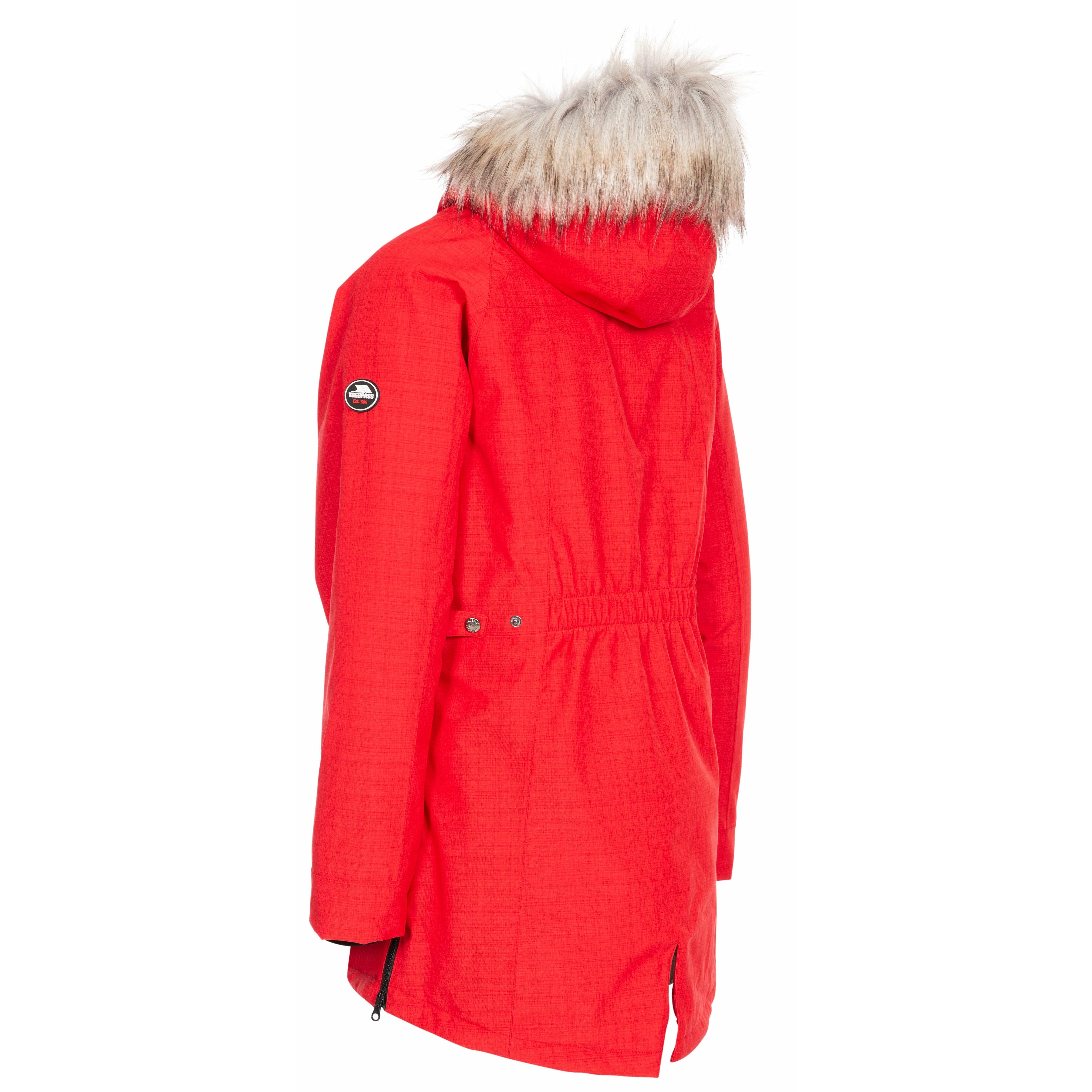 Womens red deals parka coat