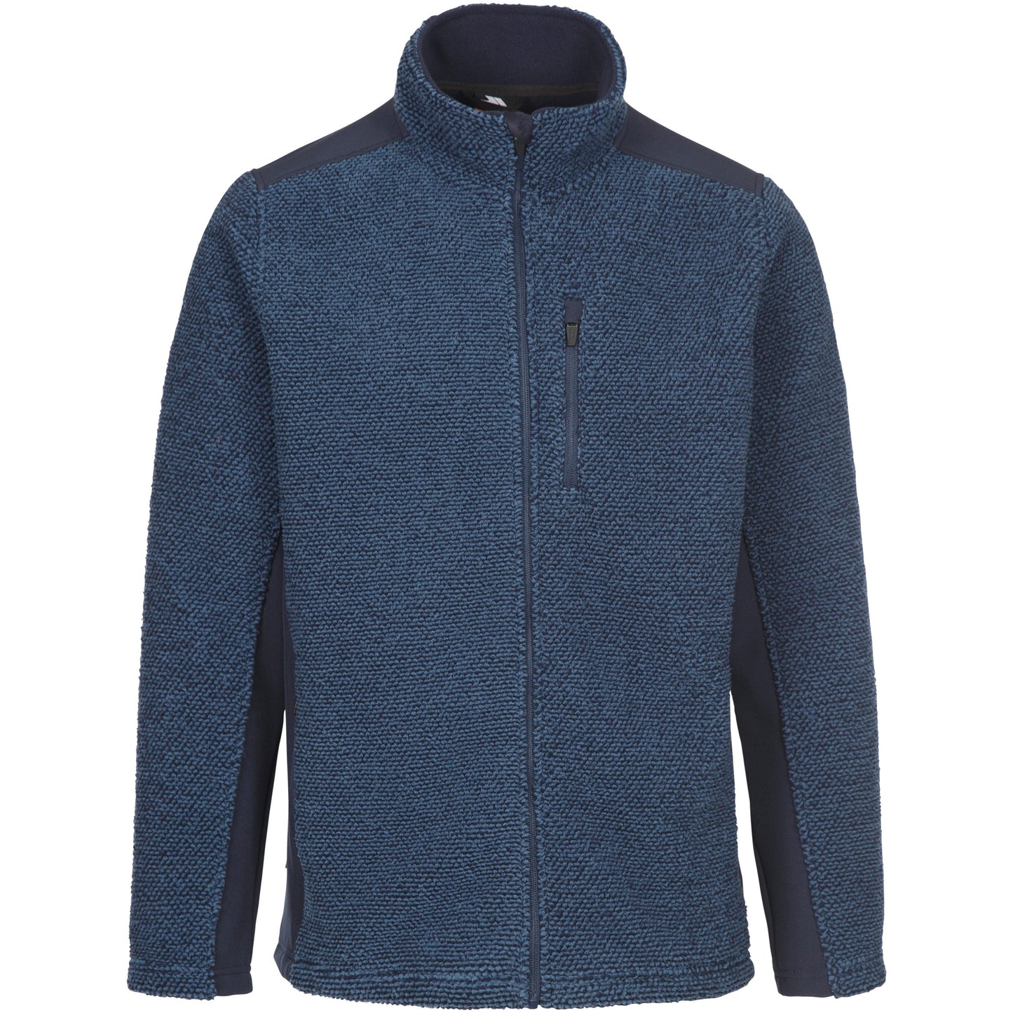 Faratino Men's Knitted Striped Fleece Jacket in Smokey Blue