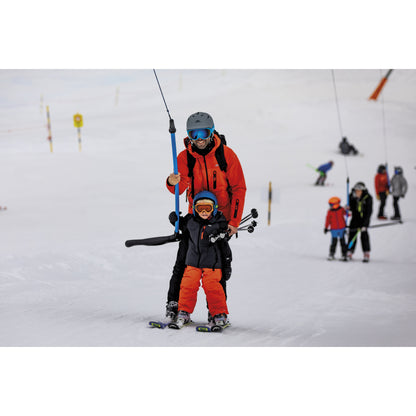 man and child in ski gear from trespass