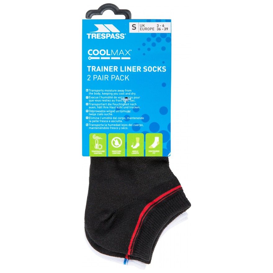 Isolate Unisex Trainer Socks - 2 Pack - White / Black