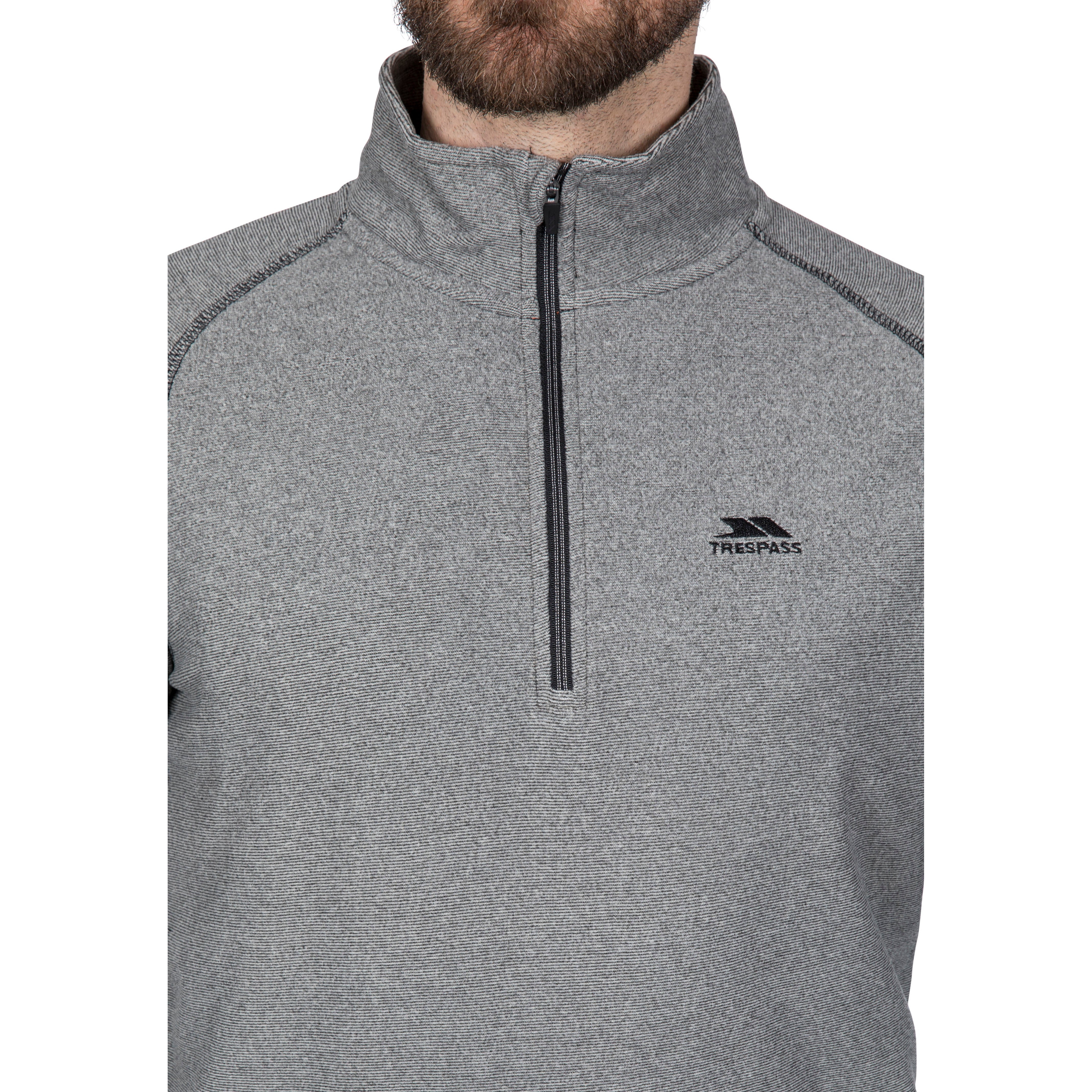 Keynote Mens 1/2 Zip Fleece Jumper - Black / Grey | Trespass Ireland