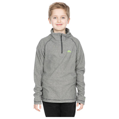 Keynote Boys Half Zip Fleece Top in Black / Grey