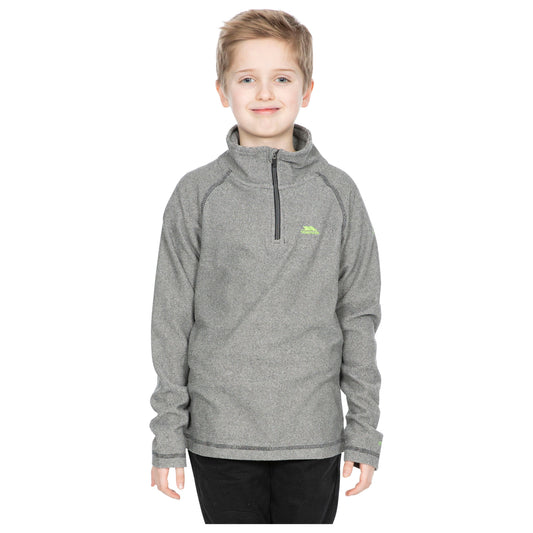 Keynote Boys Half Zip Fleece Top in Black / Grey