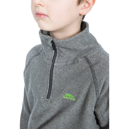 Keynote Boys Half Zip Fleece Top in Black / Grey