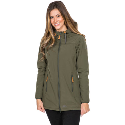 Kristen Women's Longer Length Softshell Jacket in Moss