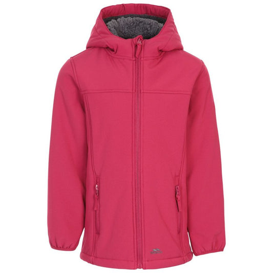 Kristen Girls' Long Hooded Softshell Jacket - Berry
