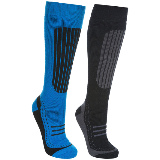 Langdon 2 Men's Ski Socks - 2 Pack - Blue / Black