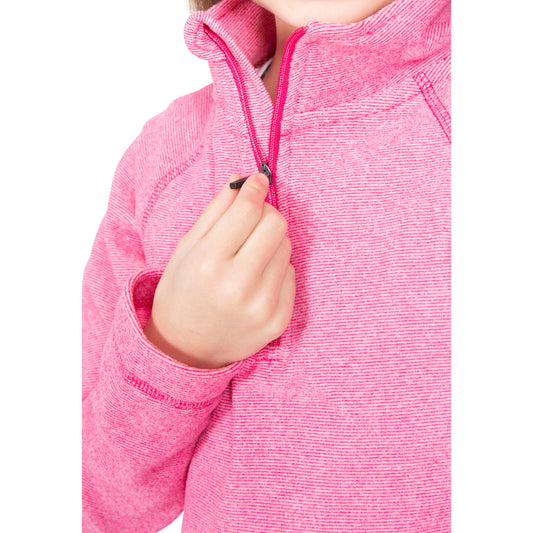 Meadows Girls' 1/2 Zip Fleece Jumper in Pink Lady