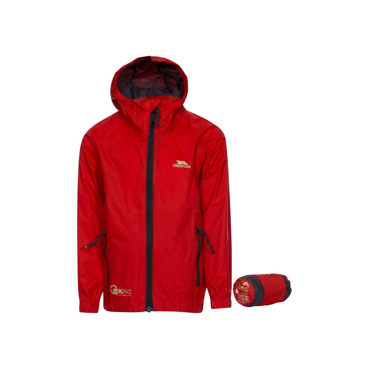 Qikpac Kids Packaway Unpadded Waterproof Jacket - Red