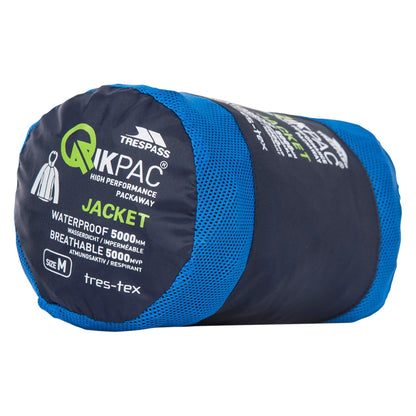 Qikpac X Adults Unisex Unpadded Waterproof Packaway Jacket in Navy