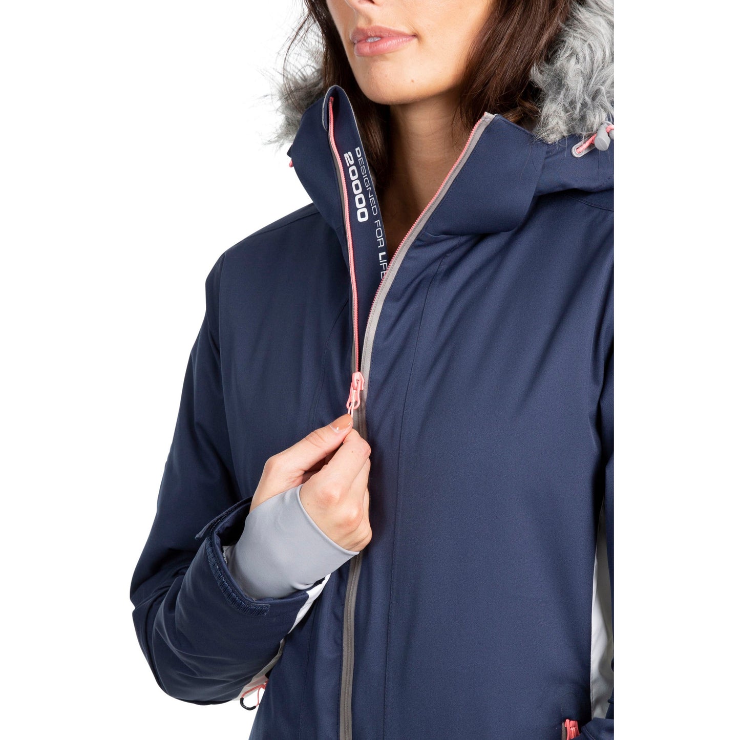 Trespass Womens DLX Luxury Padded Ski Jacket Sandrine in Navy