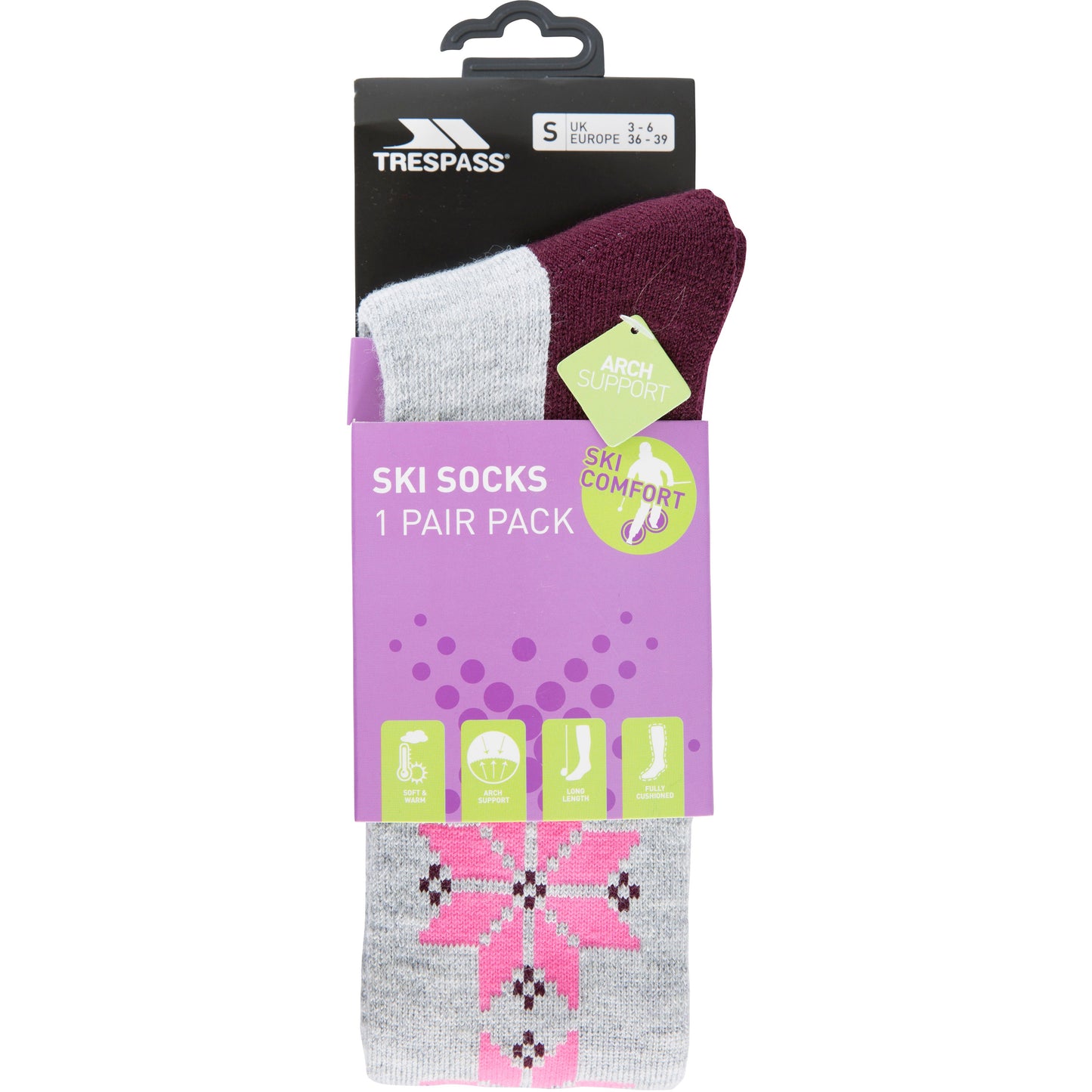 Snowfall Women's Ski Socks in Grey Melange