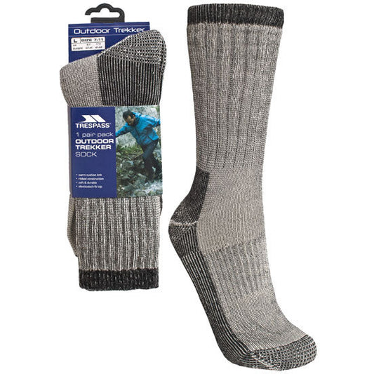 Stroller Mens Merino Wool Hiking Socks - Grey Marl