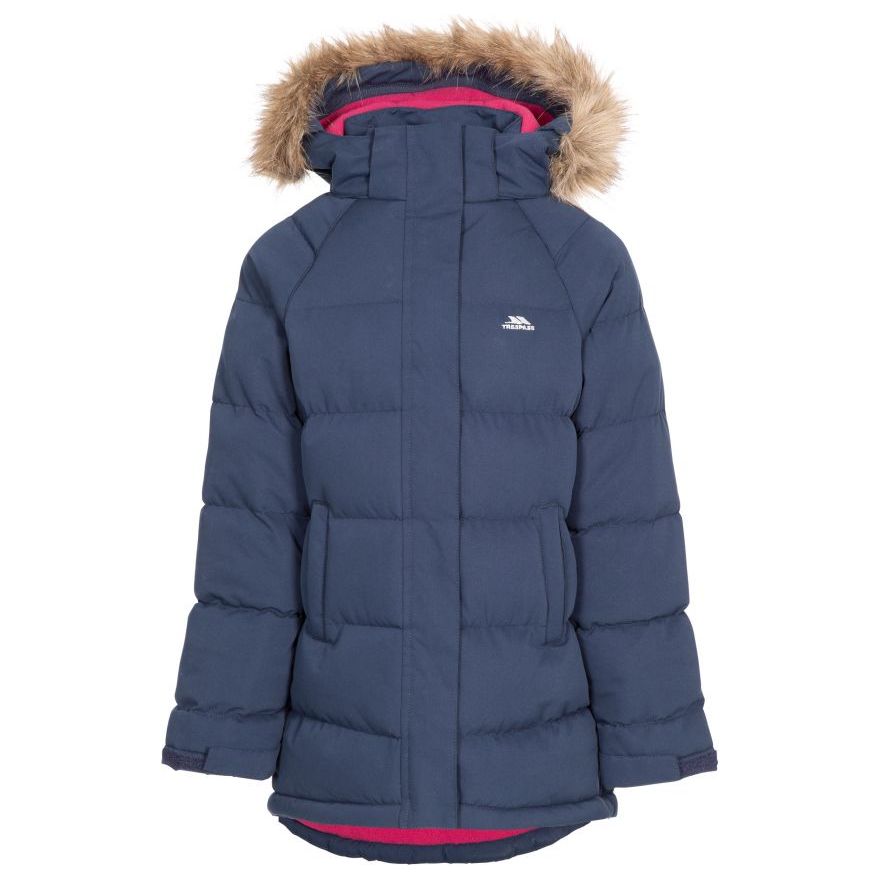 Unique Girls' Water Resistant Padded Jacket - Navy